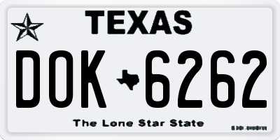 TX license plate DOK6262