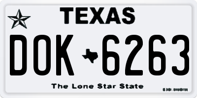 TX license plate DOK6263