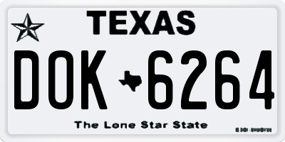 TX license plate DOK6264