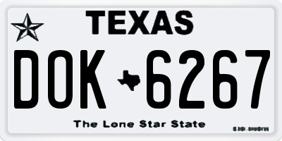 TX license plate DOK6267