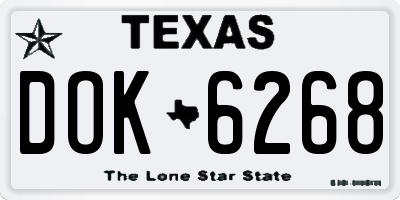 TX license plate DOK6268