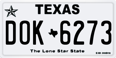 TX license plate DOK6273