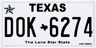 TX license plate DOK6274