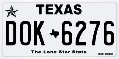 TX license plate DOK6276