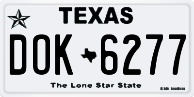 TX license plate DOK6277