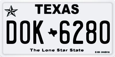 TX license plate DOK6280