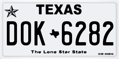 TX license plate DOK6282