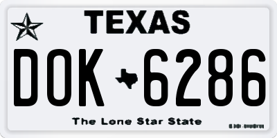 TX license plate DOK6286
