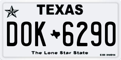TX license plate DOK6290