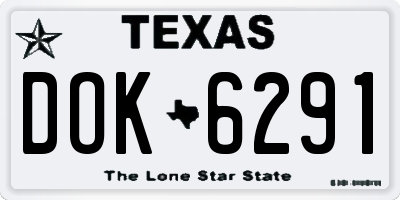 TX license plate DOK6291