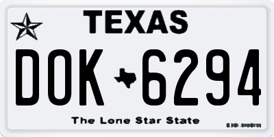 TX license plate DOK6294