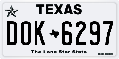 TX license plate DOK6297