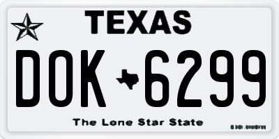 TX license plate DOK6299