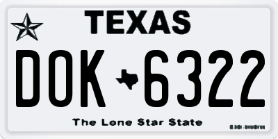 TX license plate DOK6322