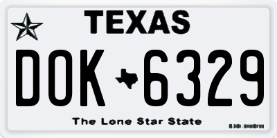 TX license plate DOK6329