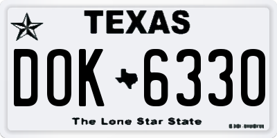 TX license plate DOK6330