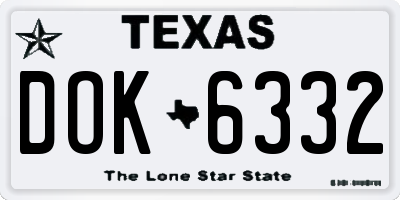 TX license plate DOK6332