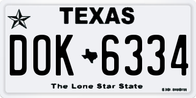 TX license plate DOK6334