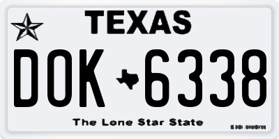TX license plate DOK6338