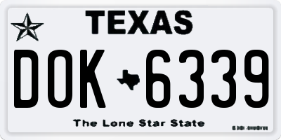 TX license plate DOK6339