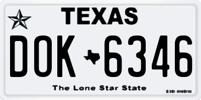 TX license plate DOK6346
