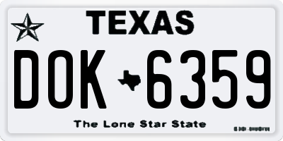 TX license plate DOK6359