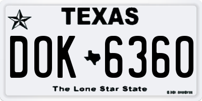 TX license plate DOK6360