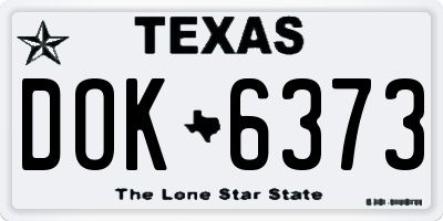 TX license plate DOK6373
