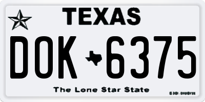 TX license plate DOK6375