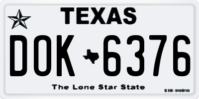 TX license plate DOK6376