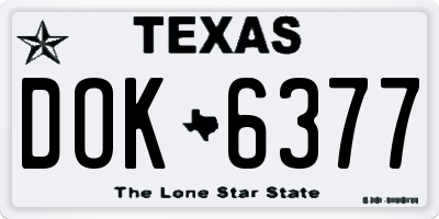 TX license plate DOK6377