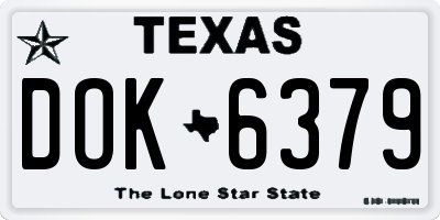 TX license plate DOK6379
