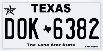 TX license plate DOK6382