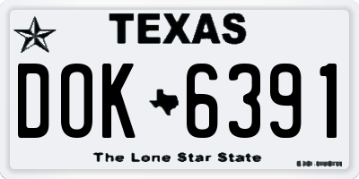 TX license plate DOK6391