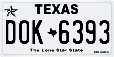 TX license plate DOK6393