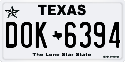 TX license plate DOK6394