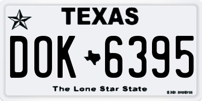 TX license plate DOK6395