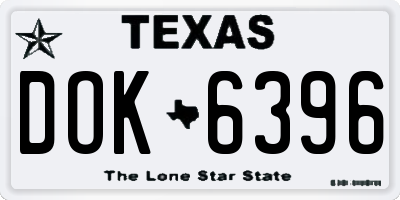 TX license plate DOK6396