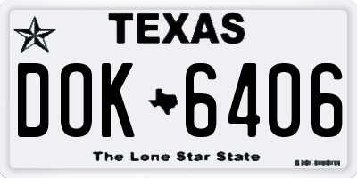 TX license plate DOK6406
