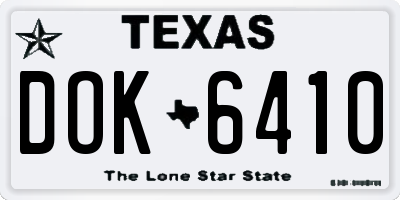 TX license plate DOK6410