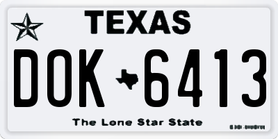 TX license plate DOK6413