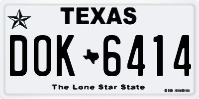 TX license plate DOK6414