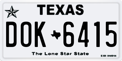 TX license plate DOK6415