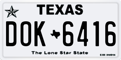 TX license plate DOK6416