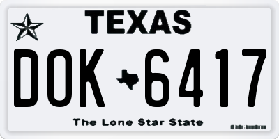 TX license plate DOK6417