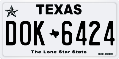 TX license plate DOK6424