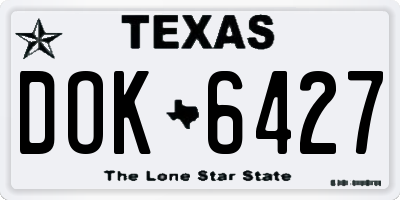 TX license plate DOK6427