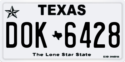 TX license plate DOK6428