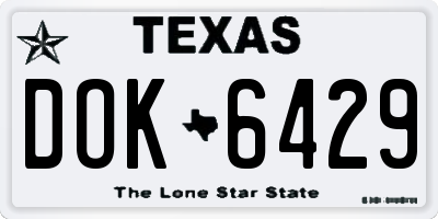 TX license plate DOK6429