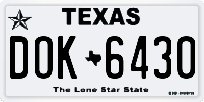 TX license plate DOK6430